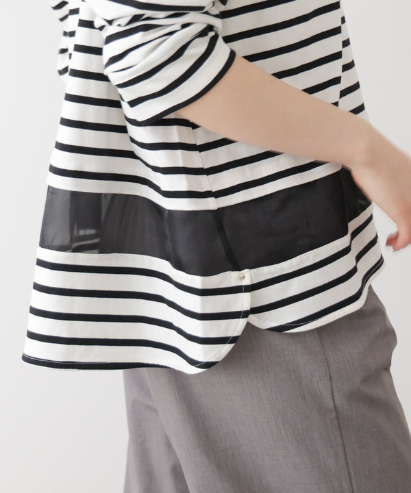 Wシルケットシアーラインプルオーバー