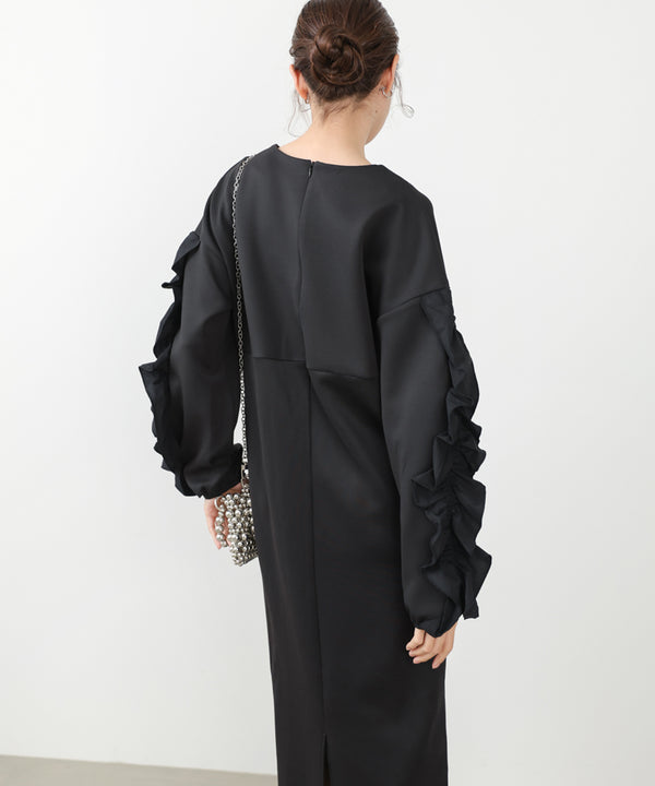 フリルスリーブポンチワンピース