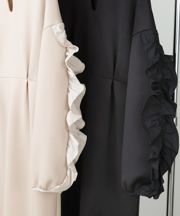 フリルスリーブポンチワンピース