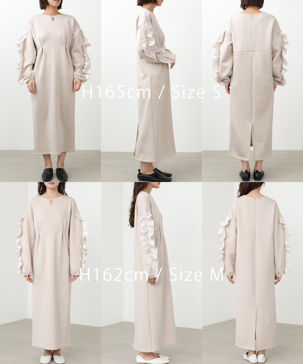 フリルスリーブポンチワンピース