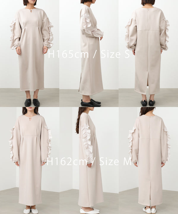 フリルスリーブポンチワンピース