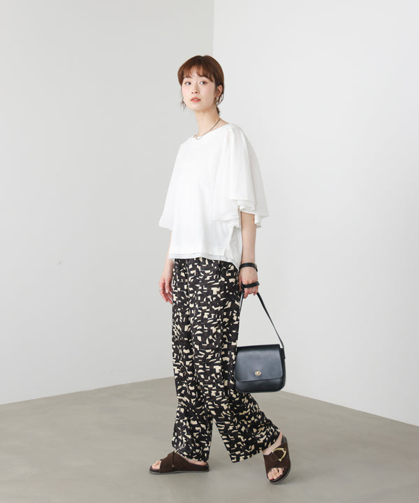 Ｗシルケットシフォンドッキングプルオーバー