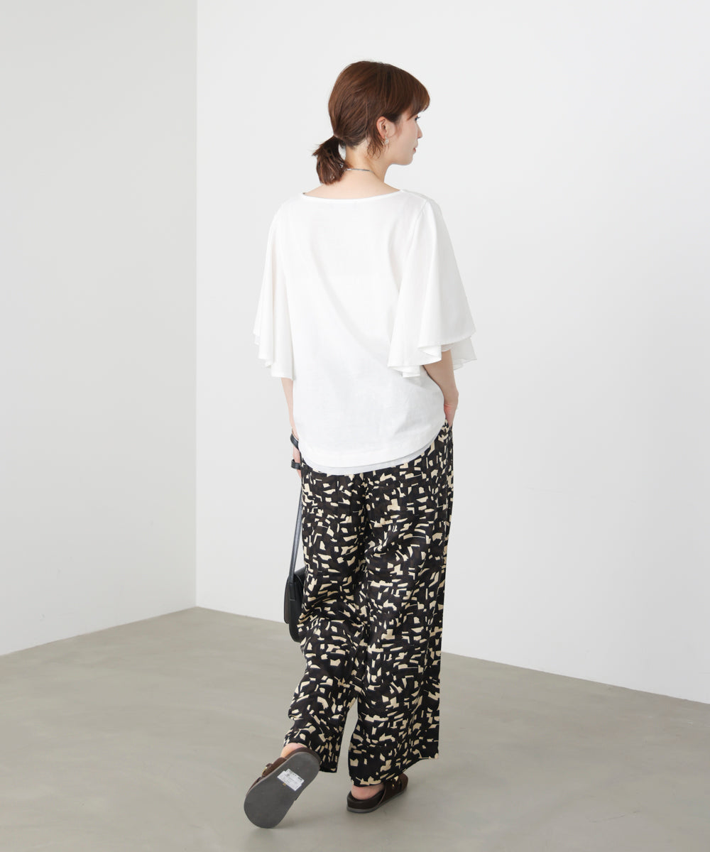 Ｗシルケットシフォンドッキングプルオーバー