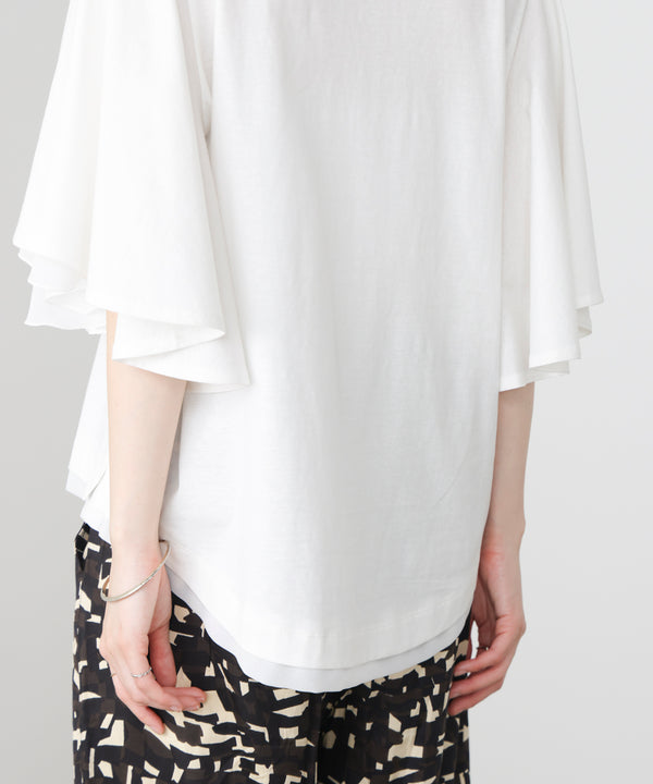 Ｗシルケットシフォンドッキングプルオーバー