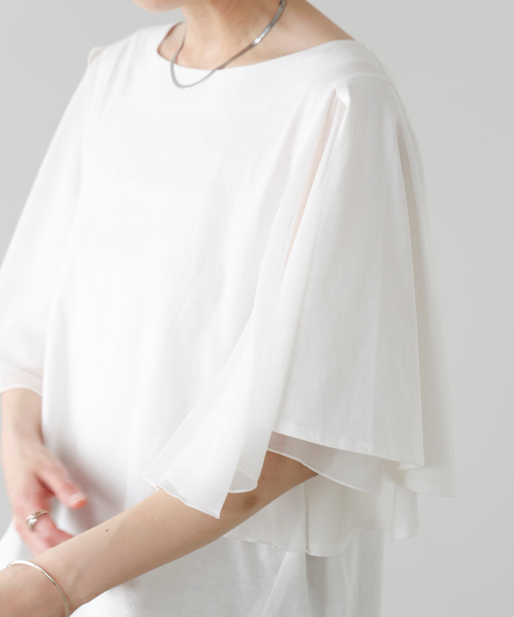 Ｗシルケットシフォンドッキングプルオーバー