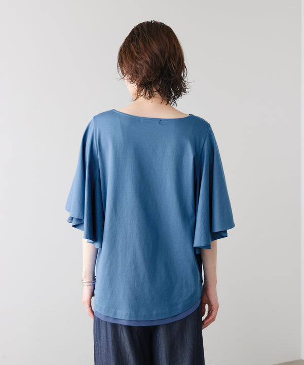 Ｗシルケットシフォンドッキングプルオーバー