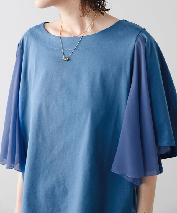 Ｗシルケットシフォンドッキングプルオーバー