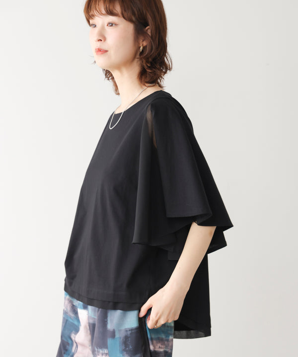 Ｗシルケットシフォンドッキングプルオーバー