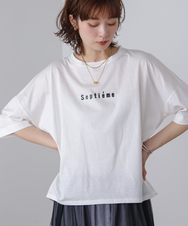 ＷシルケットバックシャイニーラインロゴＴ