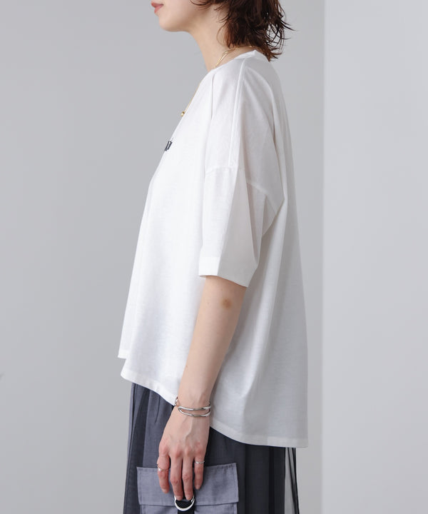 ＷシルケットバックシャイニーラインロゴＴ