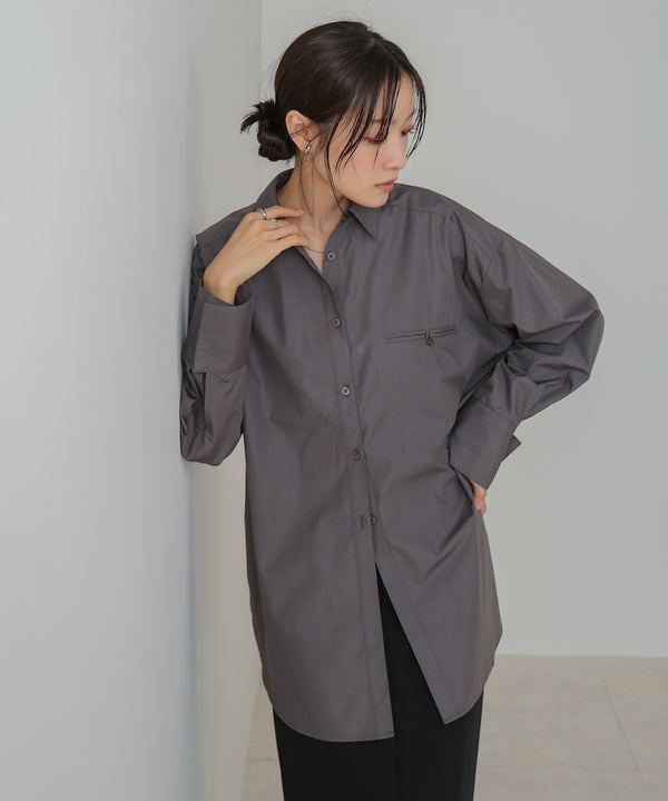 ロングシャツブラウス