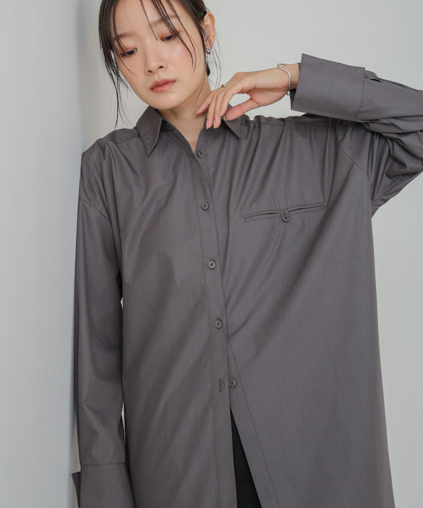 ロングシャツブラウス