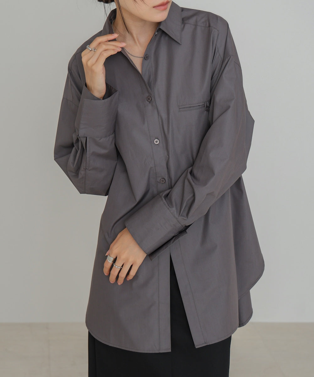 ロングシャツブラウス