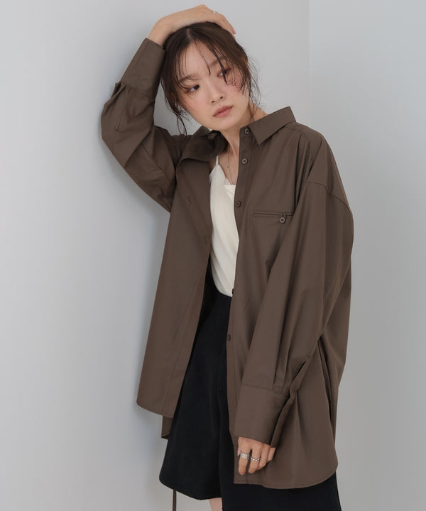 ロングシャツブラウス