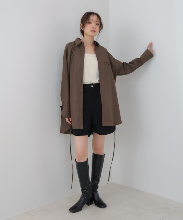 ロングシャツブラウス