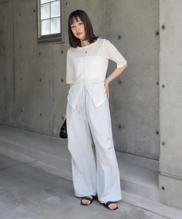 ウエスト巻きサイドタックパンツ