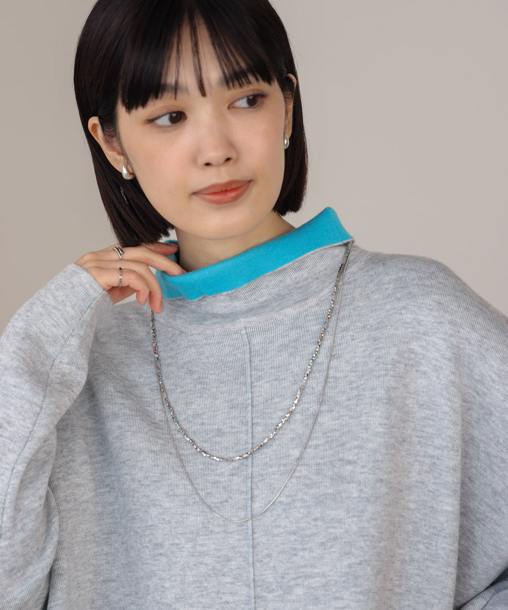 ２連メタルビーズネックレス