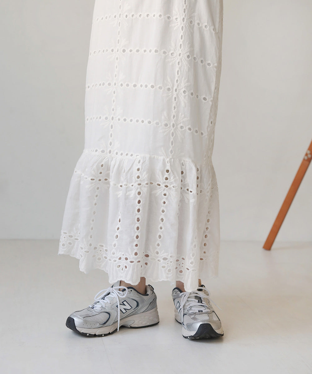 【低身長向けサイズあり】コットンレースマーメイドワンピース