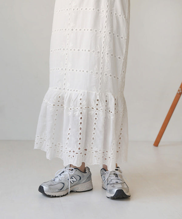 【低身長向けサイズあり】コットンレースマーメイドワンピース