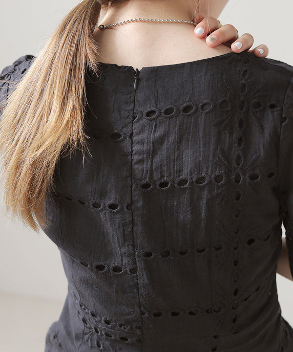 【低身長向けサイズあり】コットンレースマーメイドワンピース