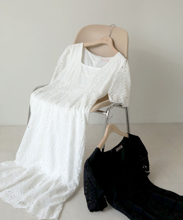 【低身長向けサイズあり】コットンレースマーメイドワンピース