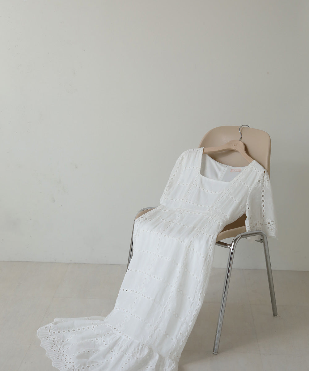 【低身長向けサイズあり】コットンレースマーメイドワンピース