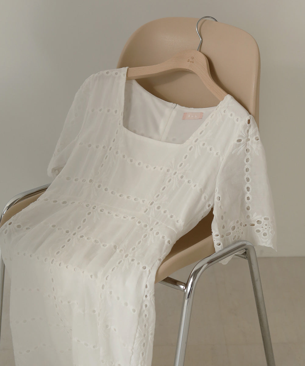 【低身長向けサイズあり】コットンレースマーメイドワンピース