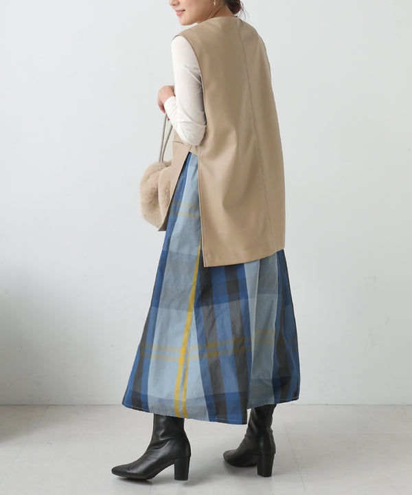 [WEB限定]カラーチェックスカート