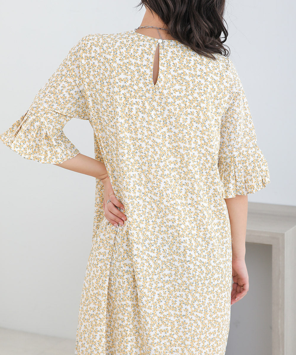 裾アシメプリーツワンピース