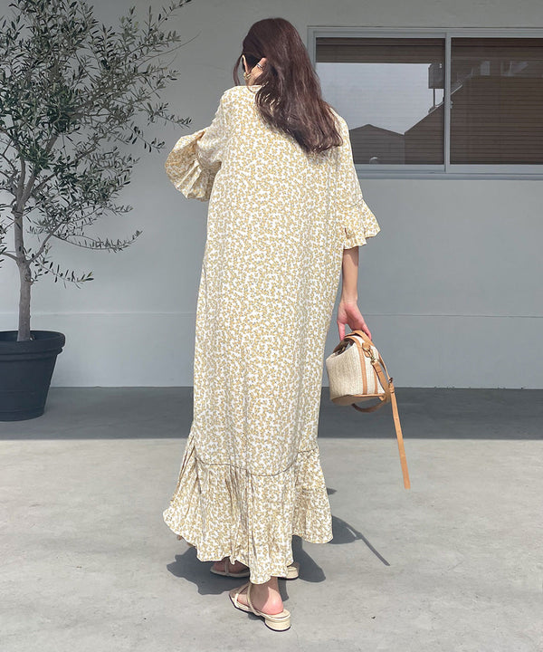 裾アシメプリーツワンピース