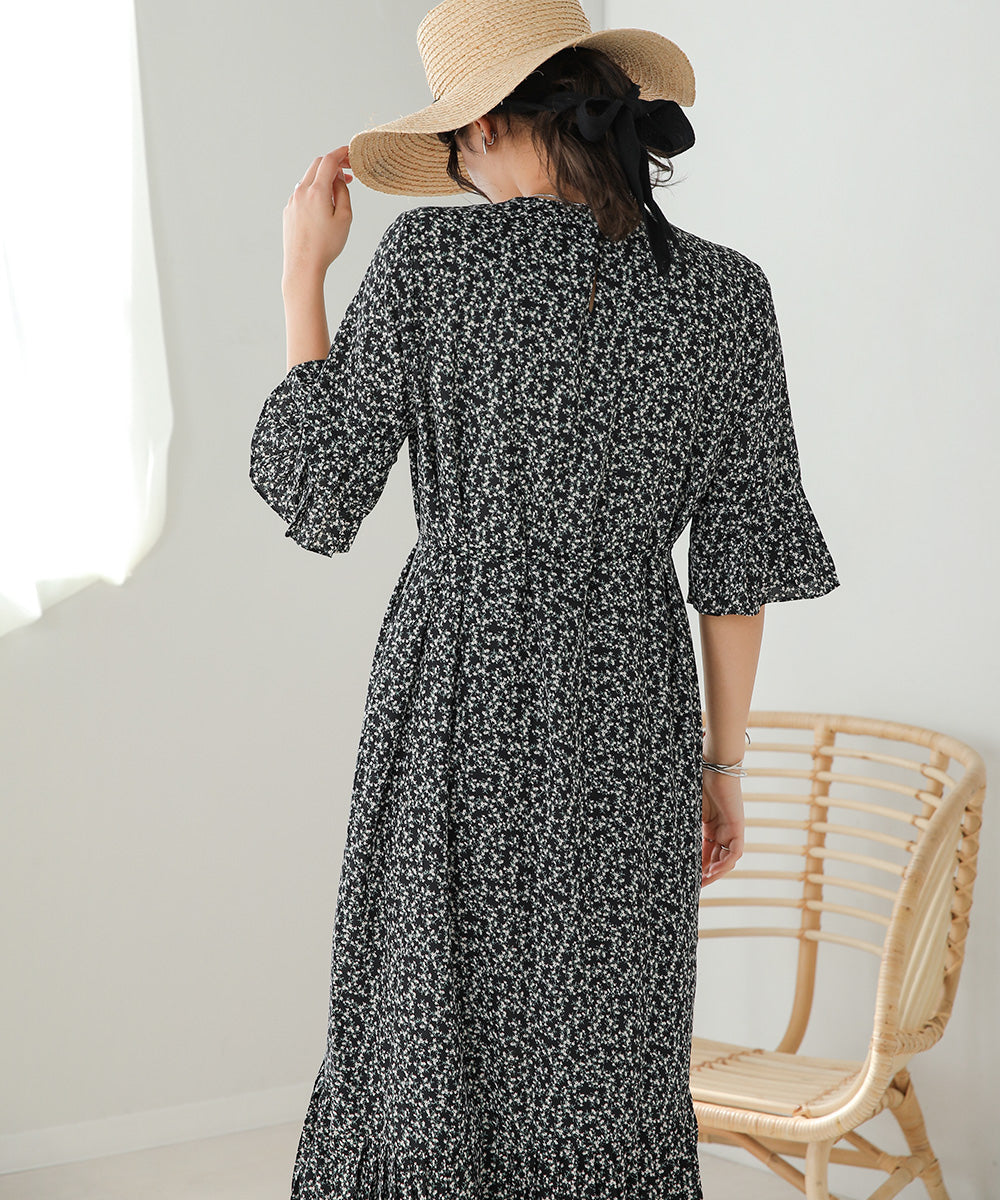 裾アシメプリーツワンピース