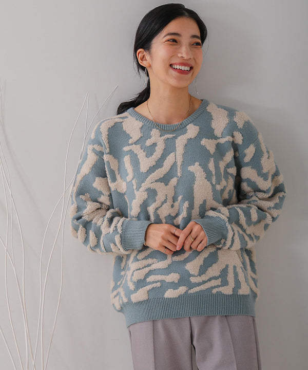 ゼブラ柄ニット