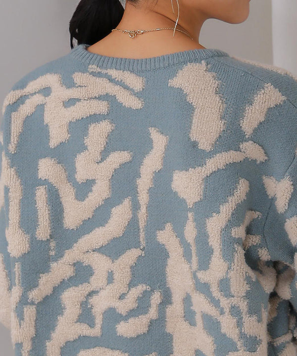 ゼブラ柄ニット