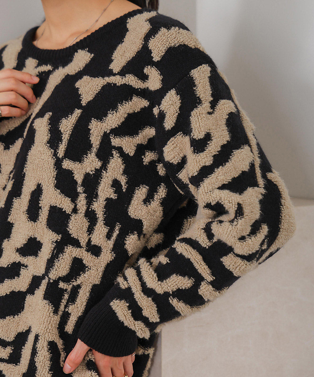 ゼブラ柄ニット