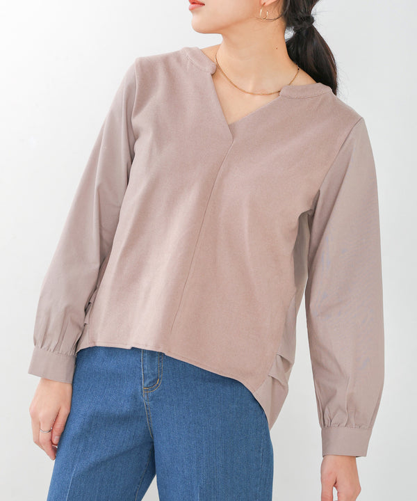 【WEB限定】Vネックコーデュロイドッキングトップス