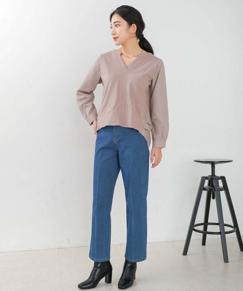 【WEB限定】Vネックコーデュロイドッキングトップス