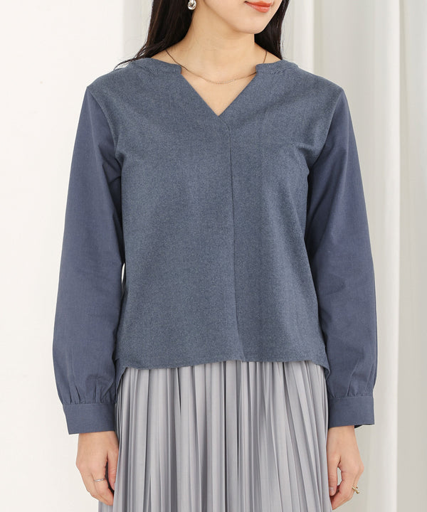 【WEB限定】Vネックコーデュロイドッキングトップス