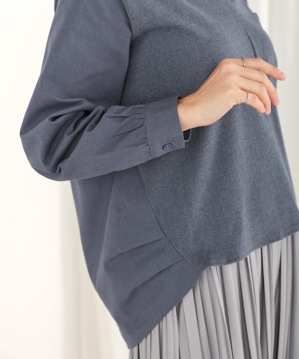 【WEB限定】Vネックコーデュロイドッキングトップス