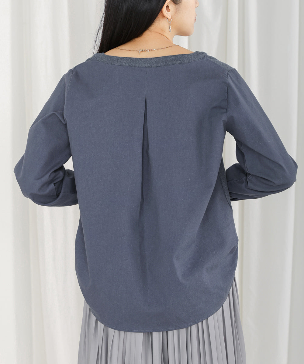 【WEB限定】Vネックコーデュロイドッキングトップス