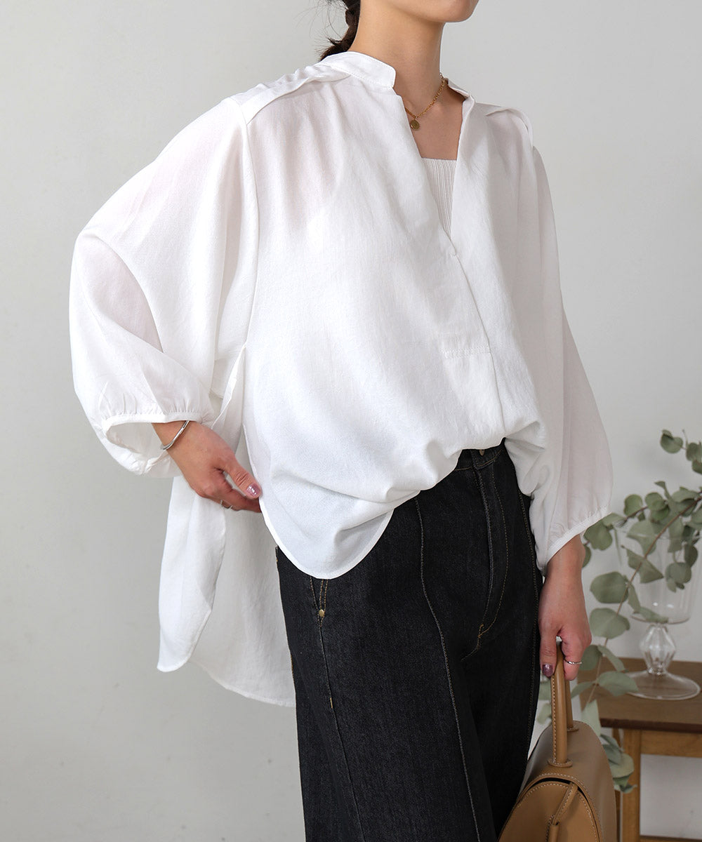 ［新色追加］麻ライクスキッパー前後差チュニック