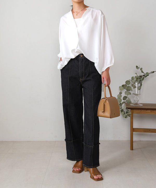 ［新色追加］麻ライクスキッパー前後差チュニック