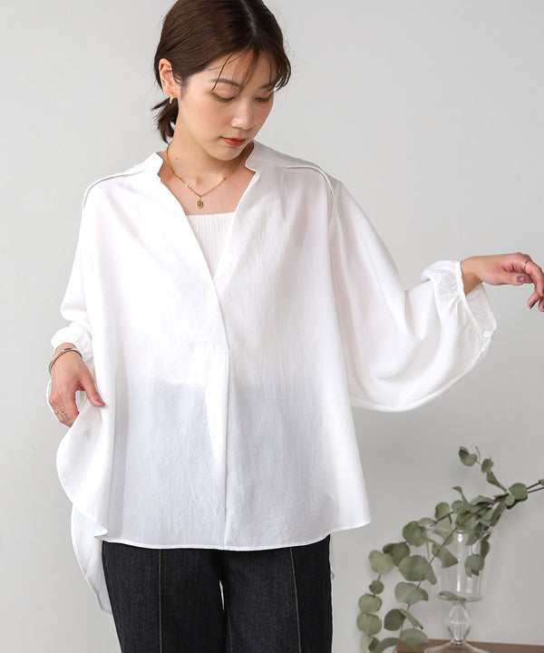 ［新色追加］麻ライクスキッパー前後差チュニック