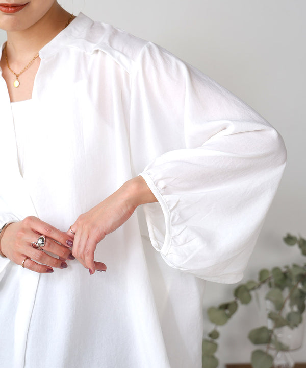 ［新色追加］麻ライクスキッパー前後差チュニック