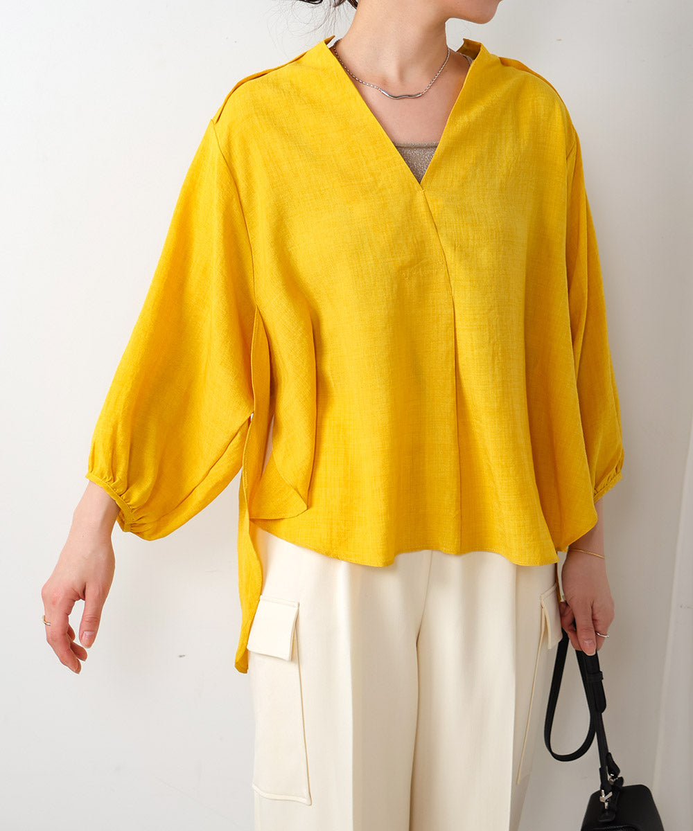 ［新色追加］麻ライクスキッパー前後差チュニック
