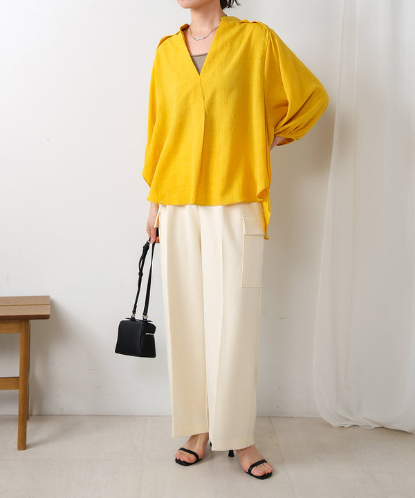 ［新色追加］麻ライクスキッパー前後差チュニック