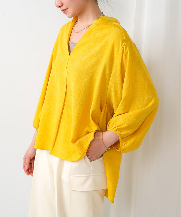 ［新色追加］麻ライクスキッパー前後差チュニック