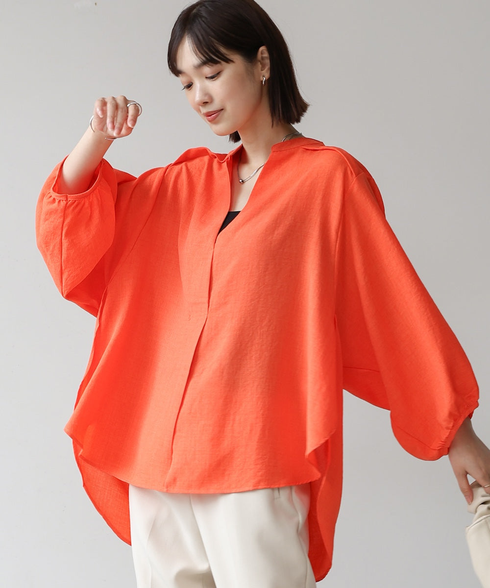 ［新色追加］麻ライクスキッパー前後差チュニック