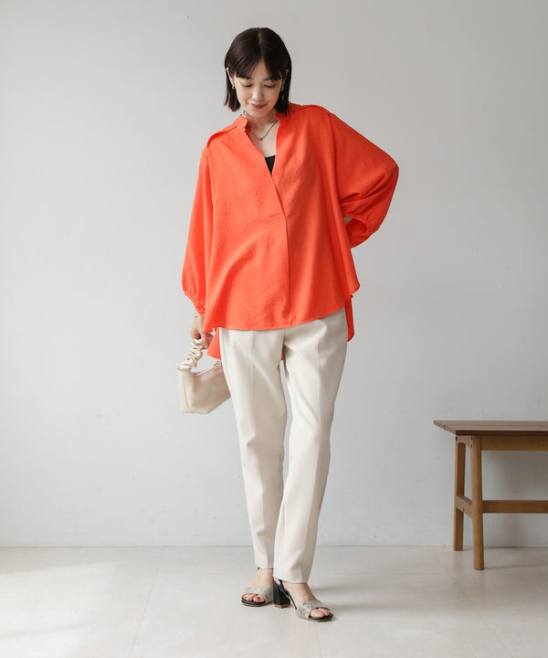 ［新色追加］麻ライクスキッパー前後差チュニック