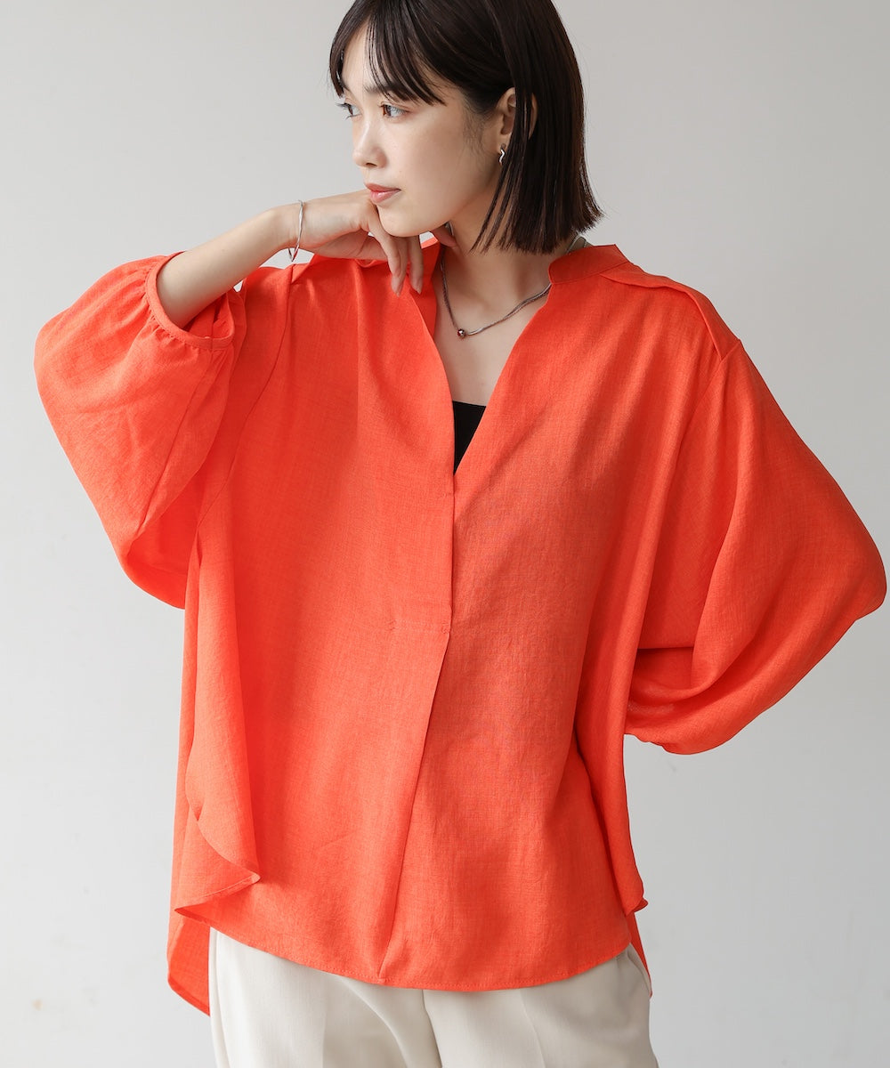 ［新色追加］麻ライクスキッパー前後差チュニック