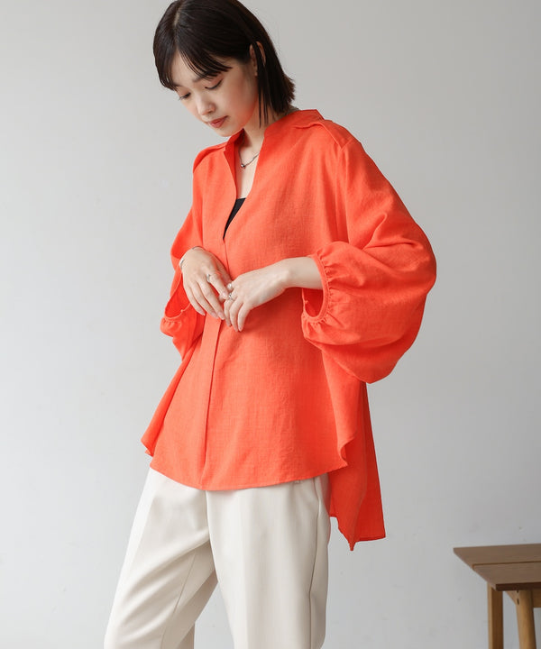 ［新色追加］麻ライクスキッパー前後差チュニック